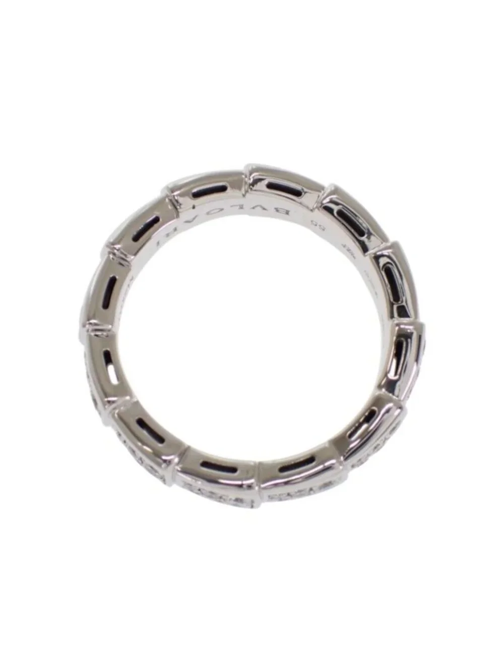 Bvlgari Serpenti Viper Ring 55 18k White Gold Diamond